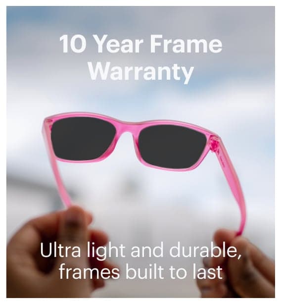 10 Year Frame Warranty. Ultra light and durable, frames built to last!